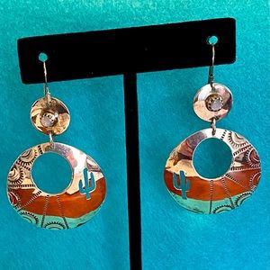 Silver southwest earrings NIB